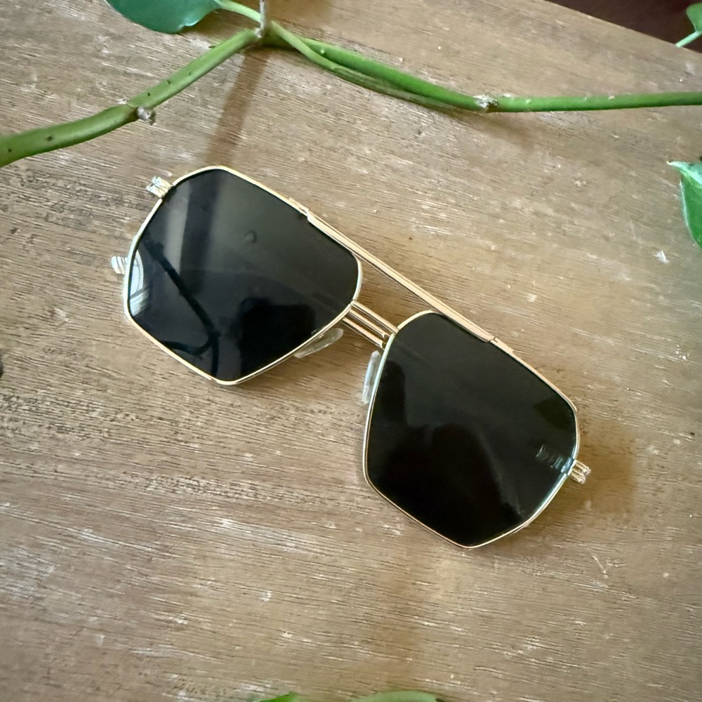 Sojos Stylish Gold and Black Sunglasses